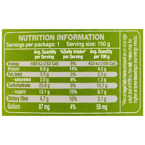 Nutrients 1, Brooklea Overnight Oats Apple & Cinnamon 150g