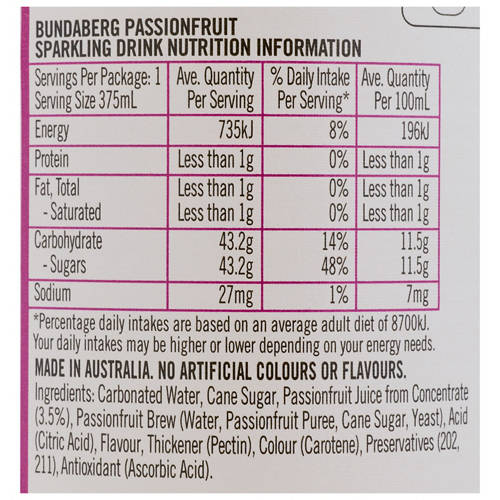 Nutrients 1, Passionfruit 4 Pack 375ml