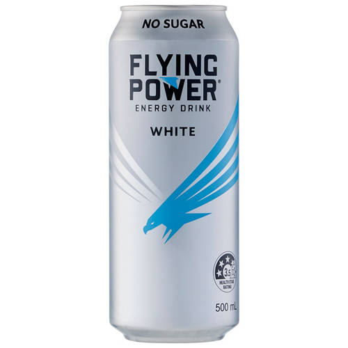 Front shot 3, No Sugar Energy Drink White 4 Pack 500ml