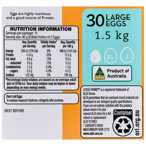 Nutrients 1, Barn Laid Eggs 1.5kg