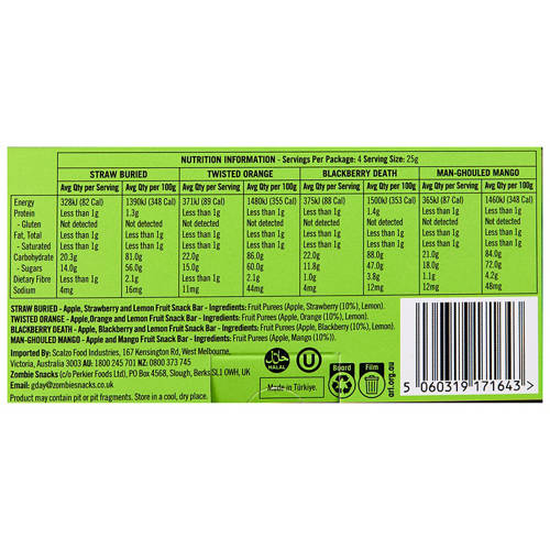 Nutrients 1, Zombie Fruit Bars Variety 4 Pack 100g
