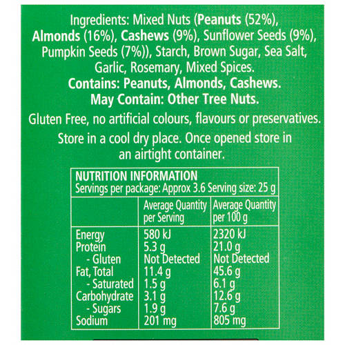 Ingredients 1, Savoury Nut Mix 90g