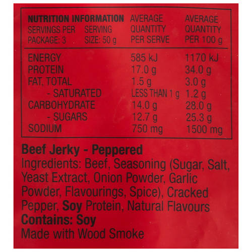 Nutrients 1, Beef Jerky Peppered 150g