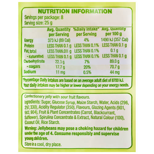 Nutrients 1, Jelly Beans Sour 200g