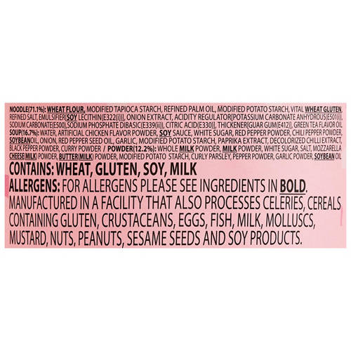 Ingredients 1, Buldak Hot Chicken Carbonara Ramen Noodles Bowl 105g