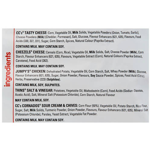 Ingredients 1, Baked Pea Crisps 15 Packs 270g