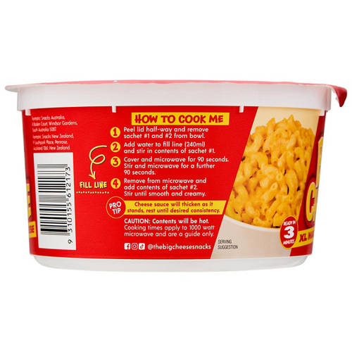 Front shot 3, The Big Cheese XL Mac & Cheese Bowl 105g