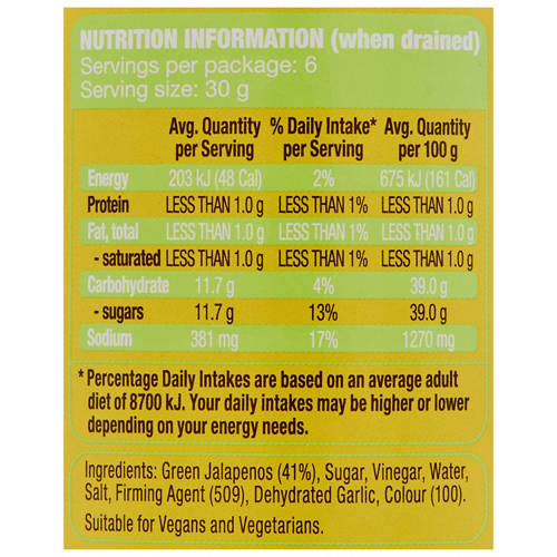 Nutrients 1, Hot & Sweet Jalapenos 440g