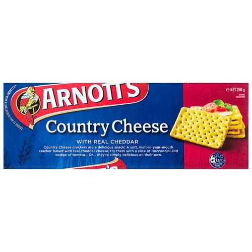 Front shot 2, Country Cheese Crackers 250g