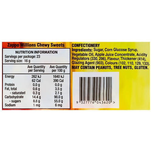 Nutrients 1, Millions Rainbow Share Pack 368g