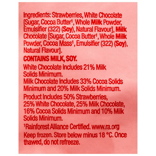 Ingredients 1, White and Milk Chocolate Dipped Strawberries 150g