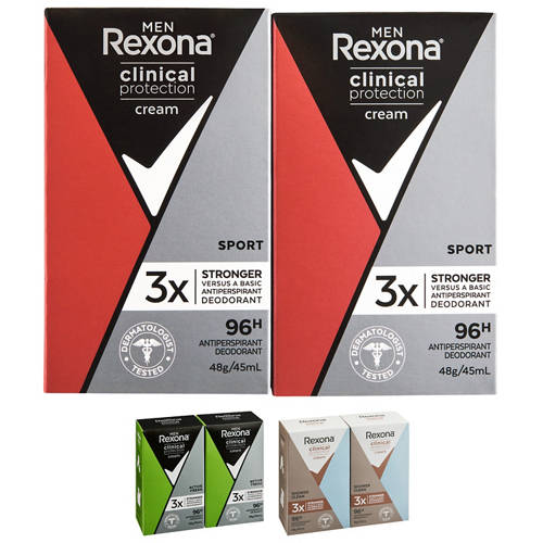 Group 1, Rexona Clinical Protection Antiperspirant Deodorant 96 Hour 2 x 48g