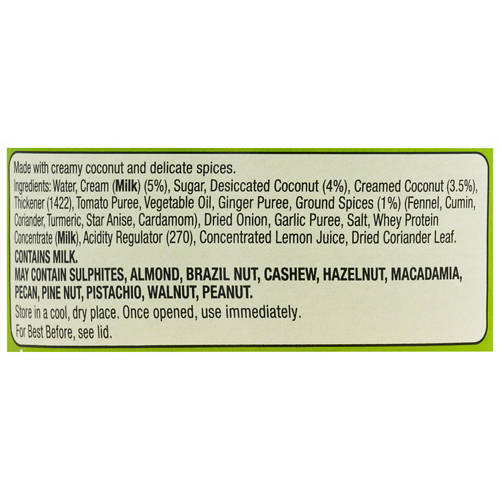 Ingredients 1, Indian Simmer Sauce Korma 500g