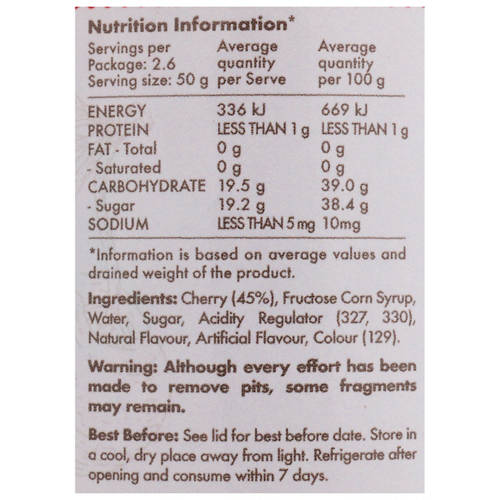 Nutrients 1, Sandhurst Maraschino Cherries 284g
