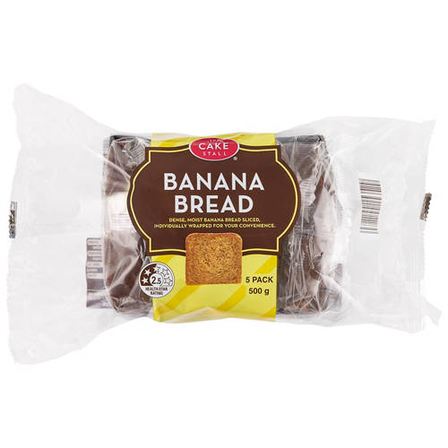 Front shot 2, Banana Bread Slices 5 Pack 500g
