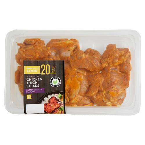Marinated Chicken Thigh Steaks - Butter Chicken 500g Product Image Front shot 01