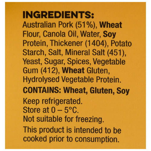 Ingredients 1, Popcorn Pork Lightly Seasoned 400g