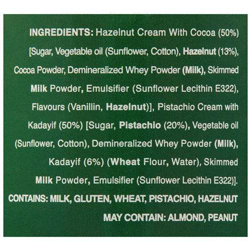 Ingredients 1, Dubai Style Chocolate Pistachio Spread 200g