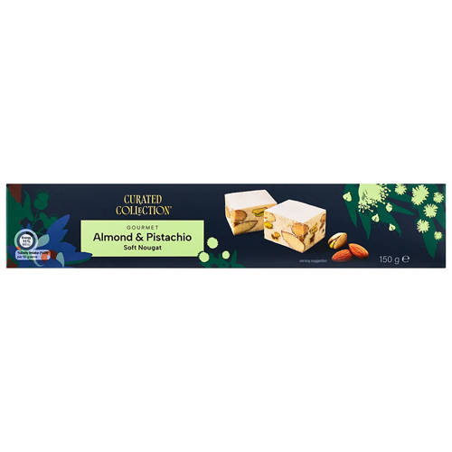 Front shot 2, Gourmet Soft Nougat Almond & Pistachio 150g