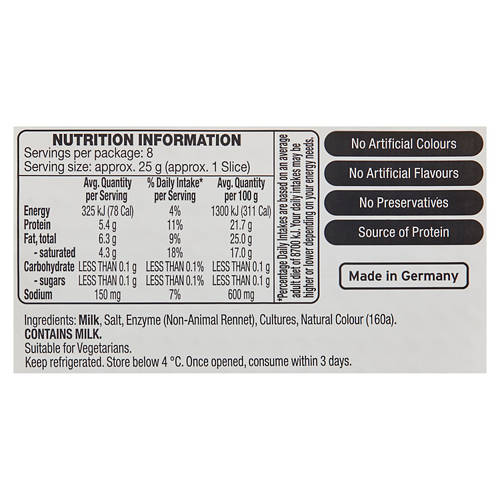 Front shot 3, Butterkase Slices 200g