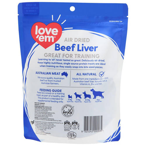Front shot 2, Beef Liver Treats 200g