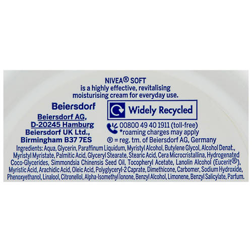 Ingredients 1, Moisturising Cream 300ml