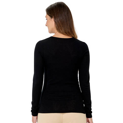 Front shot 2, Women's Merino Wool Knit Crew Ruched Top