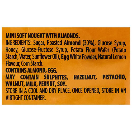 Ingredients 1, Almond Torroncini 130g
