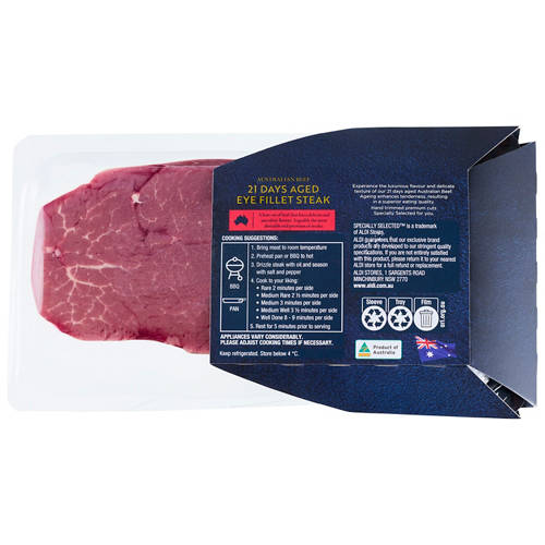 Front shot 2, Beef Eye Fillet Steak Aged 21 Days per kg