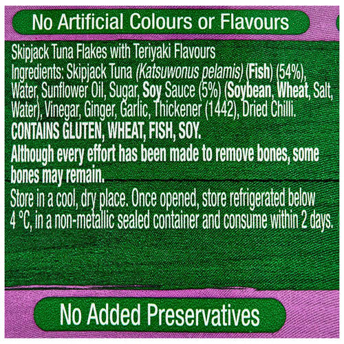 Ingredients 1, Flavoured Tuna 95g - Teriyaki Style
