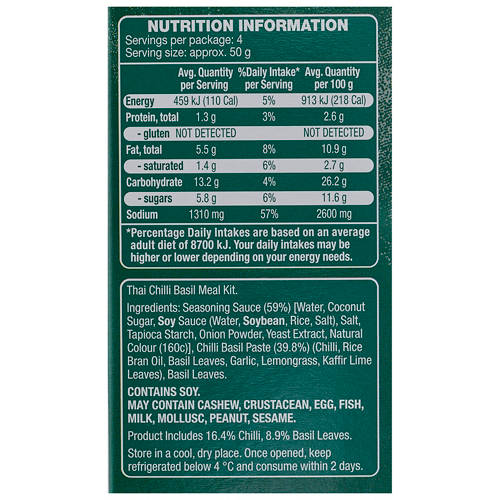 Nutrients 1, Asian Meal Kit Thai Chilli Basil 201g