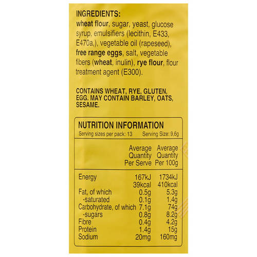 Ingredients 1, Rusks Original 125g