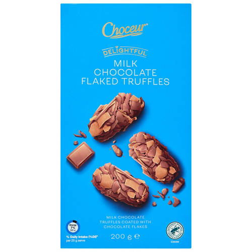 Front shot 2, Milk Chocolate Flaked Truffles 200g