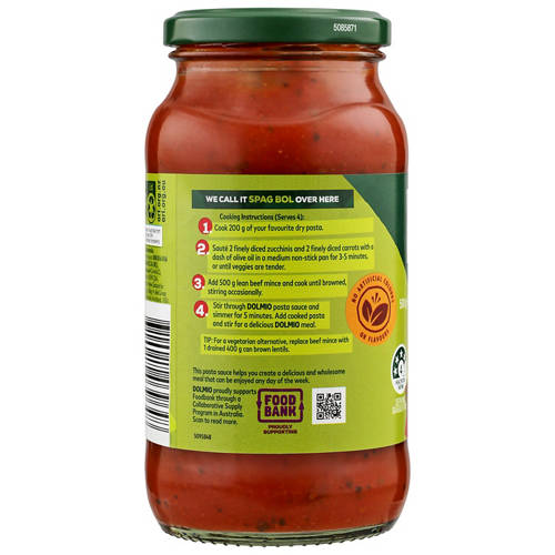Front shot 3, Red Wine & Italian Herb Pasta Sauce 500g