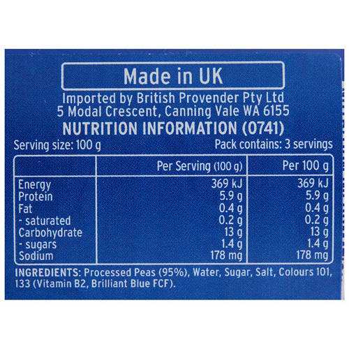 Nutrients 1, Mushy Peas Chip Shop Style 300g