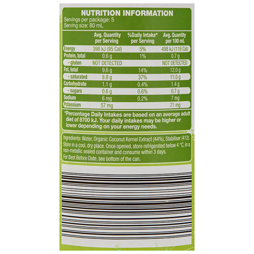 Nutrients 1, Organic Coconut Milk 400ml