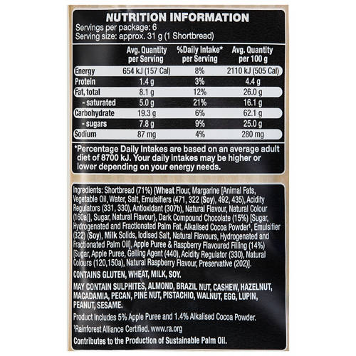 Nutrients 1, Dark Choc Viennese Style Fingers 6 Pack 190g