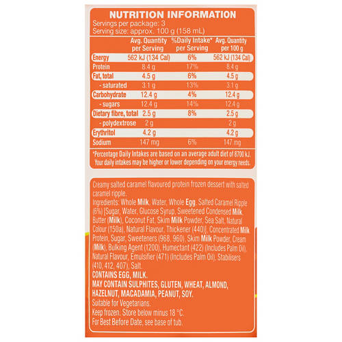 Nutrients 1, Salted Caramel Protein Frozen Dessert 475ml