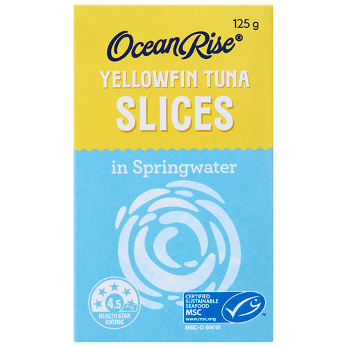 Front shot 2, Yellowfin Tuna Slices In Springwater 125g