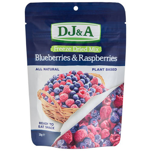 Front shot 1, Freeze Dried Blueberries & Raspberries 20g
