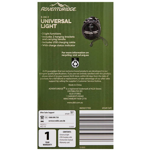 Front shot 5, 3-in1 Universal Light