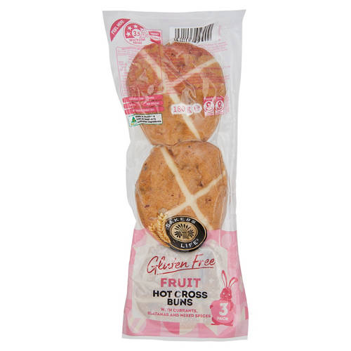 Front shot 2, Gluten Free Hot Cross Buns 3 Pack 180g
