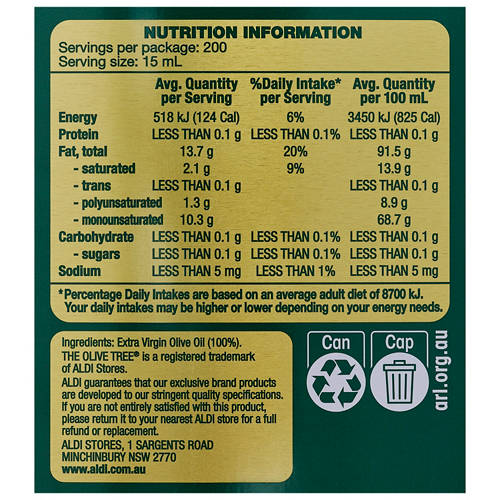 Nutrients 1, Australian Extra Virgin Olive Oil 3L