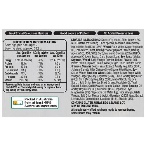 Nutrients 1, RSPCA Approved Chicken Bao Buns Meal Kit 785g