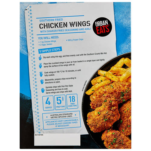 Front shot 3, Southern Fried Chicken Wings Meal Kit 175g