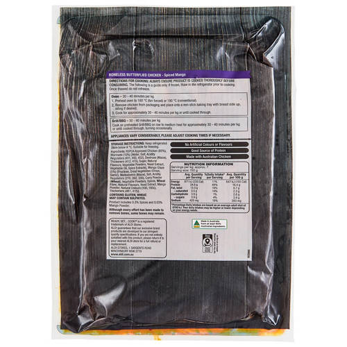 Front shot 2, Boneless Butterflied Chicken Spiced Mango