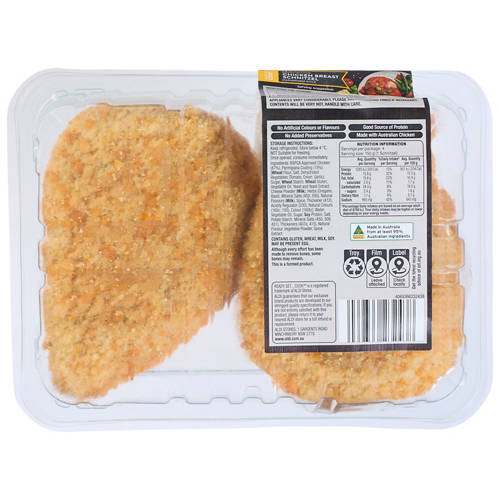 Front shot 2, Chicken Breast Schnitzel Parmigiana 4 Pack 600g