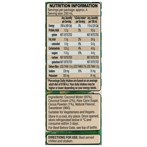 Nutrients 1, Chocolate Coconut Water 1L
