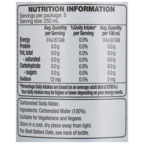 Nutrients 1, Soda Water 1.25L