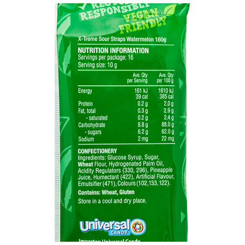 Nutrients 1, Sour Straps Strawberry Flavour 160g